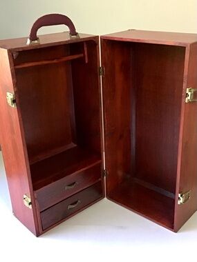 Vintage American Girl Wooden Wardrobe Trunk Doll Case Travel Closet W/Drawers